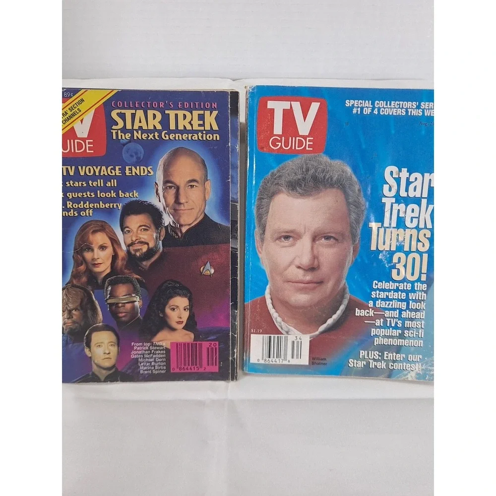 Lot Of 2 Star Trek‎ TV Guide Kirk 1996 TNG Crew (1994) Fair Condition